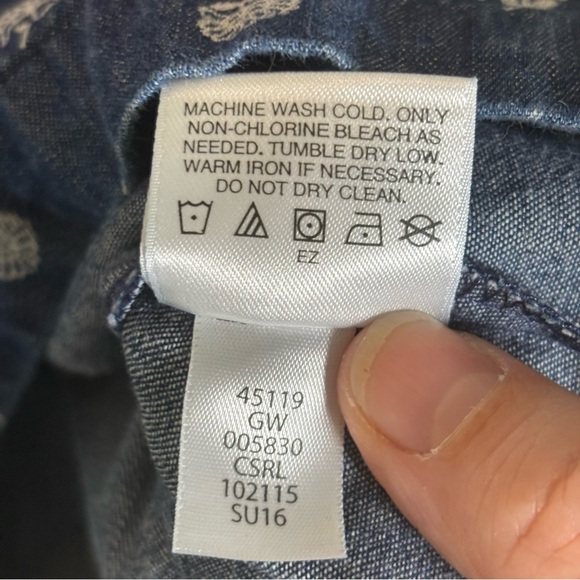 Hanna Anderson Pink and Chambray Tank Dress Girls Size 140 (10) - Picture 7 of 8